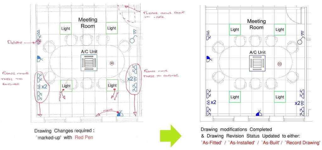 Record drawings in construction