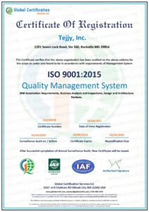 Certificate ISO 9001:2015 Certificate ISO 9001:2015