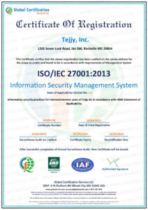 Microsoft Word - 27001 Certificate 27001