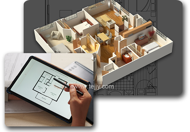 3D Plan Drawing Stock Photo, Picture and Royalty Free Image. Image 12559796.