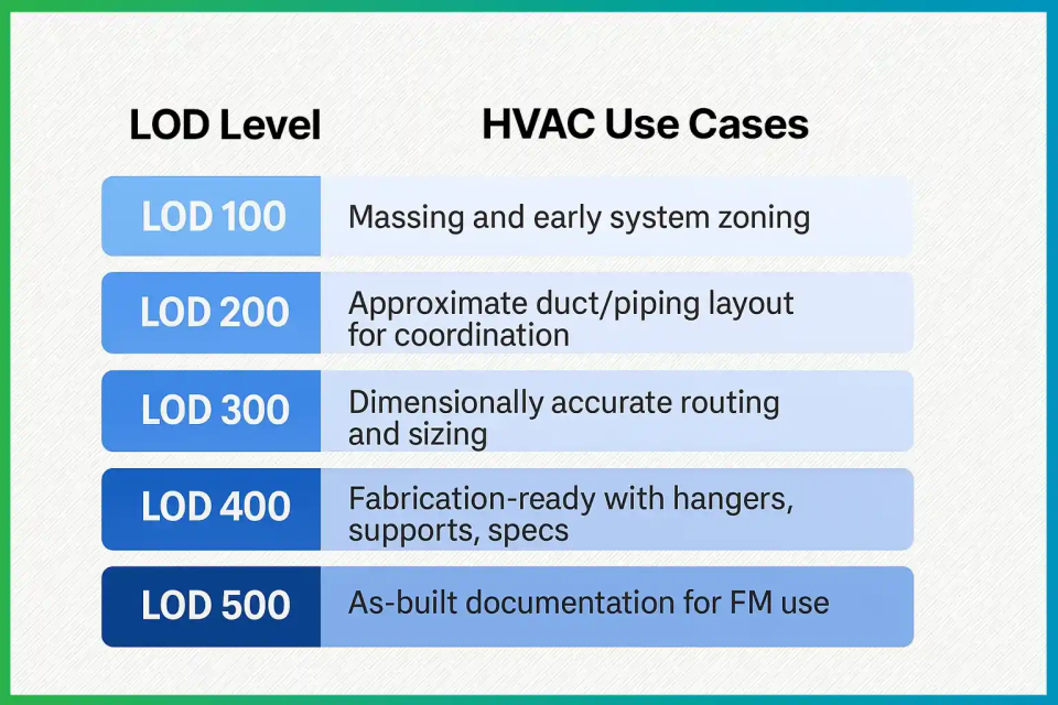 Understanding level of development in hvac bim models