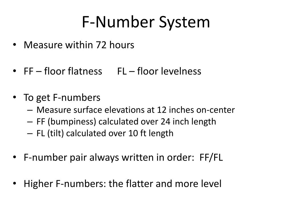 Understanding floor flatness numbers