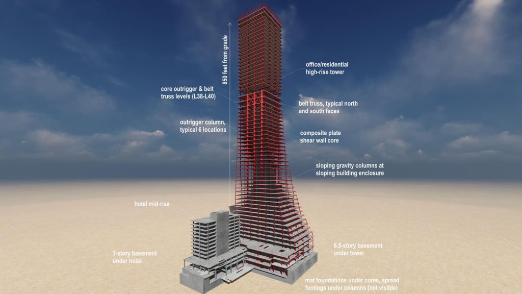 Vertical construction skyscraper, office building