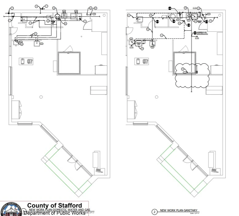 MEP floor plan layout for USA retail market space showing MEP routing and room partitions – by Tejjy Inc.
