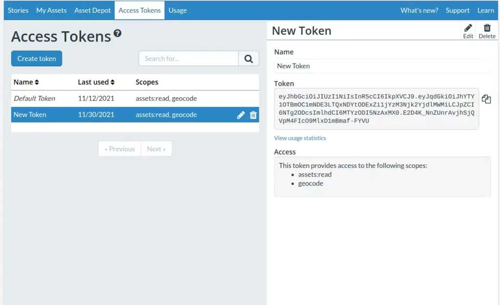 Generate an Access Token | In your Cesium Ion dashboard