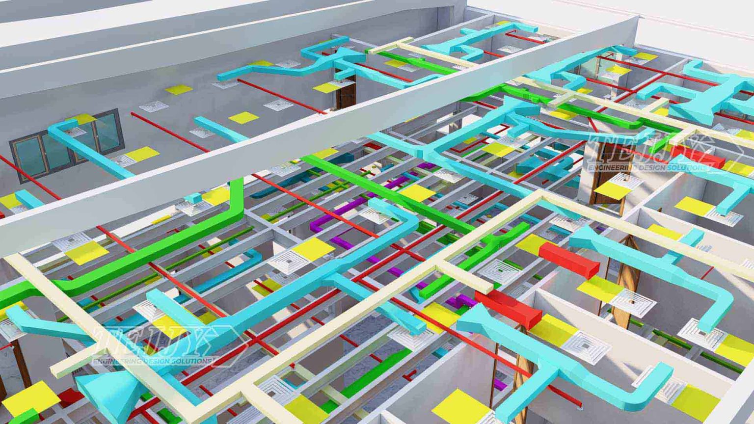 3D Revit MEP Modeling Services | Coordinated HVAC, Plumbing & Electrical Design by Tejjy Inc. in USA