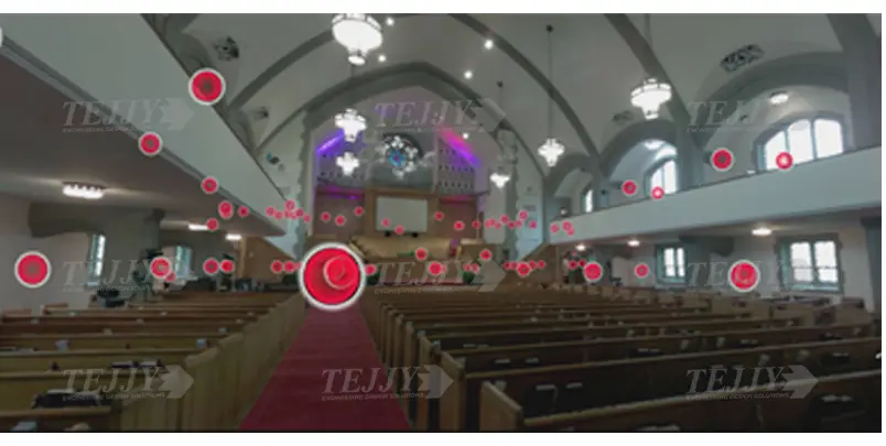 3D laser‑scanned point‑cloud view of the exterior of the 102‑year‑old Takoma Church in Maryland,