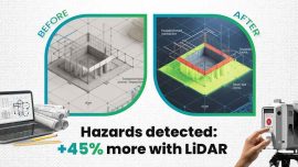 3D LiDAR scanning being used on construction site for safety inspection