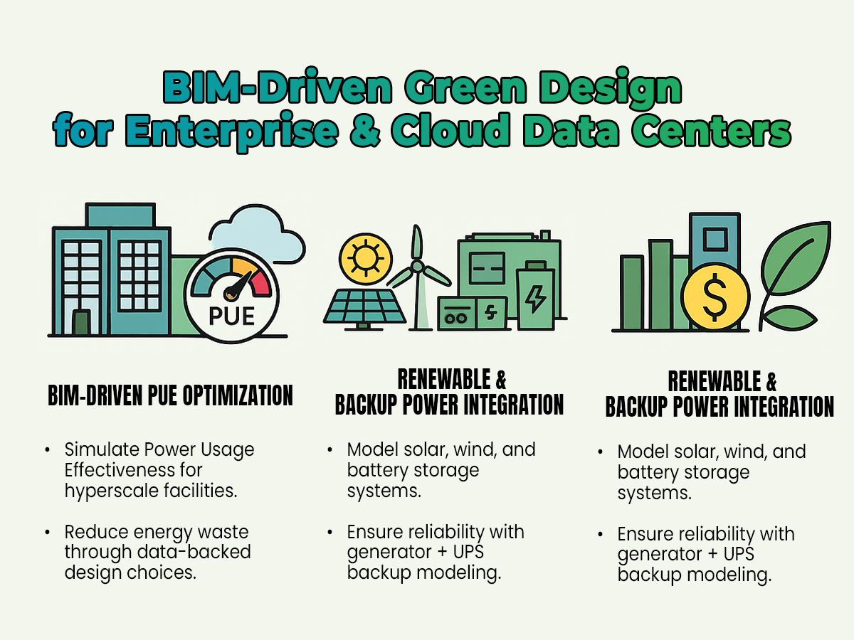 BIM-driven sustainable green design for enterprise and cloud data centers with energy-efficient infrastructure