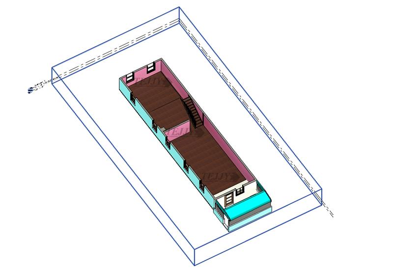 interior-scan-2500-sf-floor-plans-walts-inn 2,500 SF interior space Revit model of Walt's Inn with floor plans, roof plan, and sectional drawings delivered in PDF