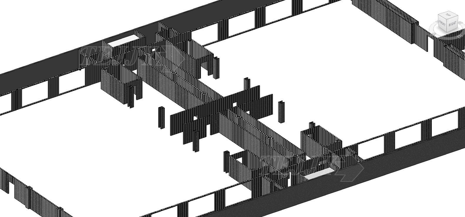 BIM coordination model layout for a data center building